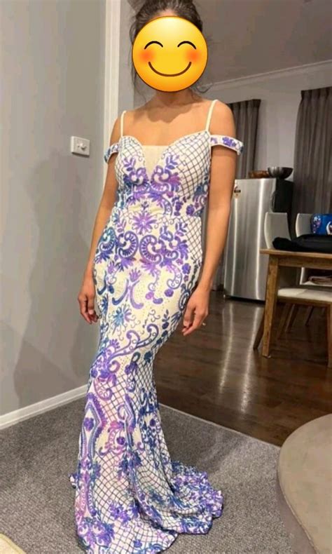 Cold Shoulder Iridescent Sequin Mermaid Gown On Carousell