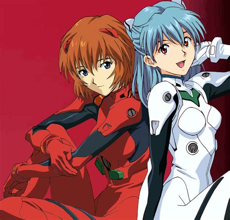 Souryuu Asuka Langley And Ayanami Rei Neon Genesis Evangelion Drawn