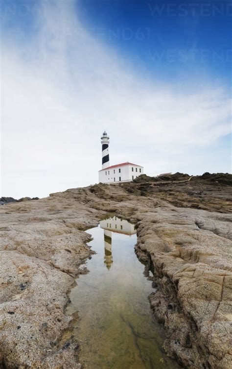 Spain Menorca Favaritx Lighthouse Stock Photo