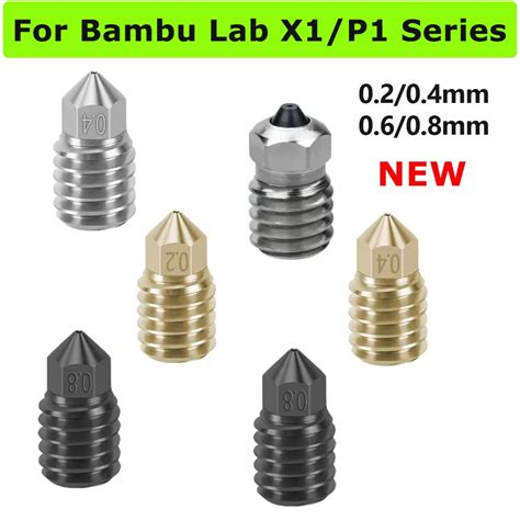 Сопло для горячего конца Bambu Lab P1s/P1p 0,2/0,4/0,6/0,8 мм | AliExpress