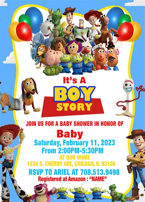 Toy Story Baby Shower Invitation Toy Story Baby Shower Party Invite It