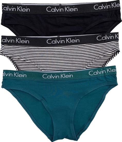 Calvin Klein Womens Motive Cotton Bikini Panty Pack Blackqp G