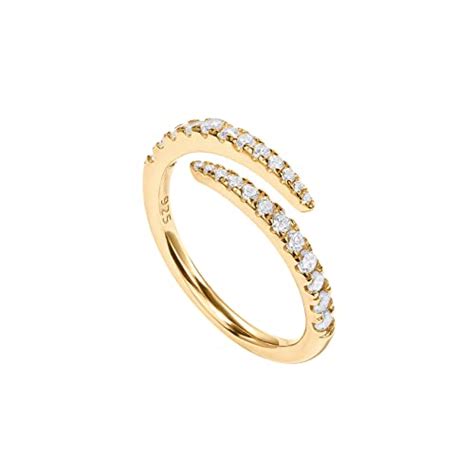 PAVOI 14K Gold Plated Cubic Zirconia Open Twist Eternity Band Yellow