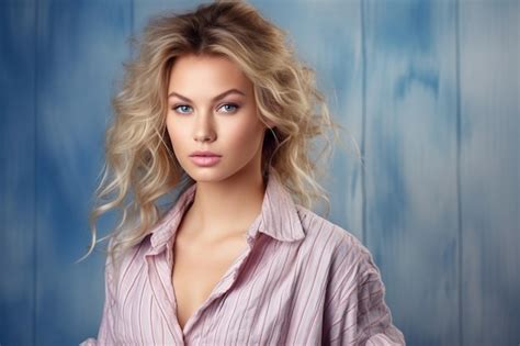 Premium Photo Glamorous Blonde In Marine Style