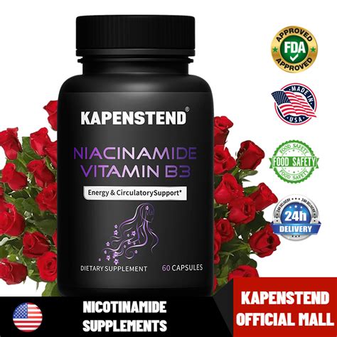 Vitamin B3 Nicotinamide 500mg Capsules Mitochondrial Energy Supplement Help Produce Keratin