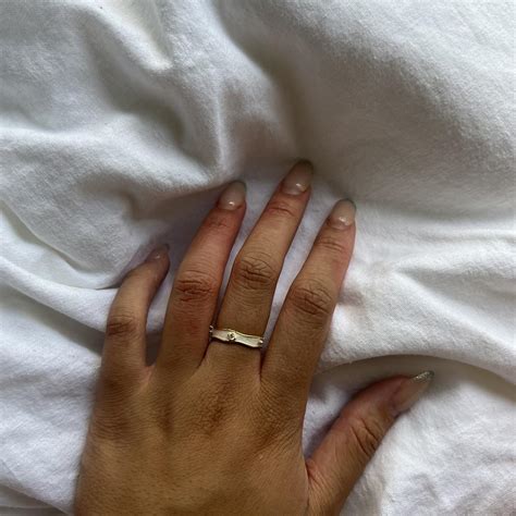 Gold White Marble Ring With Star Accents Size Depop