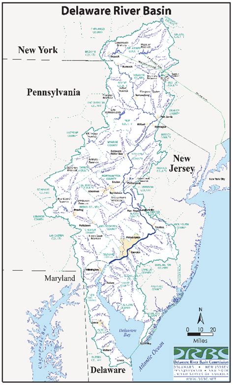 Delaware River Basin. Adapted from "Delaware River Basin Commission ...