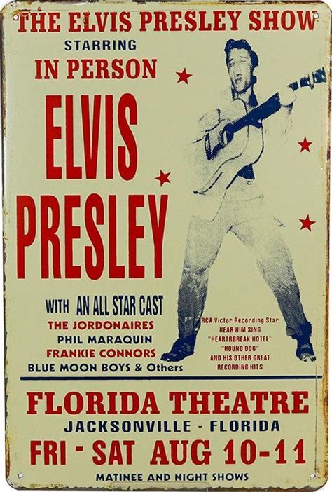 Concertbord The Elvis Presley Show Florida Theater