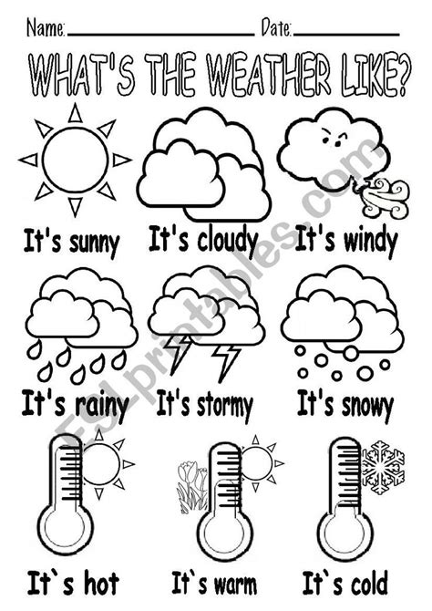 What´s The Weather Like Worksheet Weather For Kids Weather