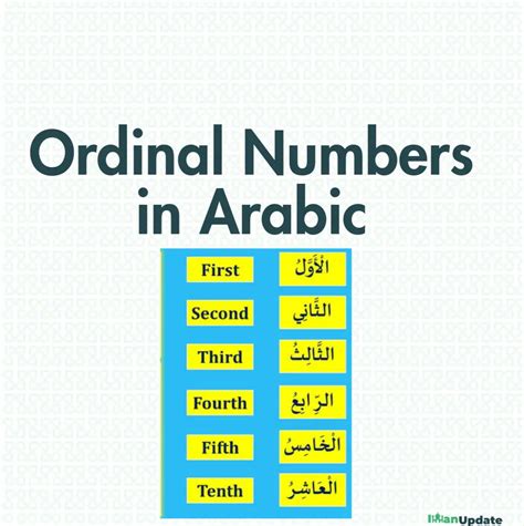 Ordinal Numbers In Arabic A Simple Guide