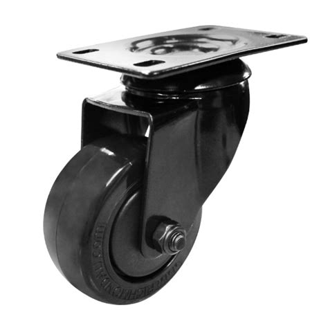 75mm Black Polyurethane Wheel 80kg Capacity Swivel Castor S3398