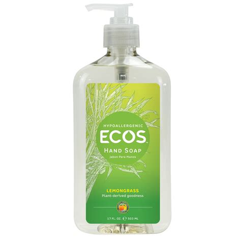 Ecos Lemongrass Hand Liquid Soap Fl Oz Natural Eco Friendly Formula