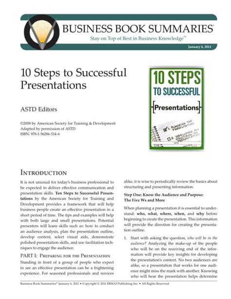 10 Steps To Successful Presentations44 Pdf