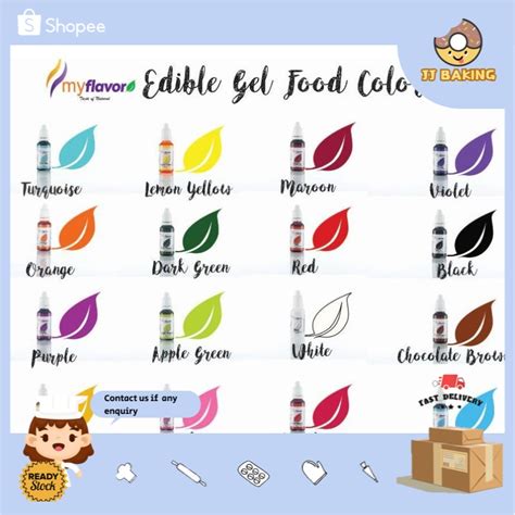 MyFlavor Edible Gel Food Colouring 25g Each My Flavour My Flavor