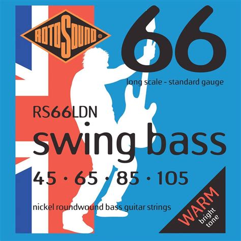 Rotosound Rs66ldn Long Scale 66 Nickel Swing Electric Bass Strings Standard 45 105