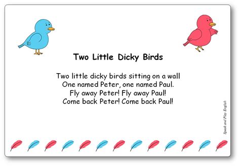 Two Little Dicky Birds Song – Lyrics in French and in English - Free ...