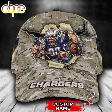 NFL Los Angeles Chargers Custom Name Camo Mascot Classic Cap