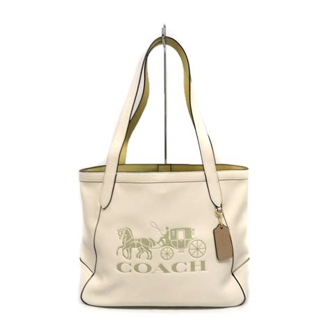 質屋かんてい局オンラインショップ Coach 【コーチ】 C4063 トートバッグ レザー クリーム系 ホワイト系 ホース アンド