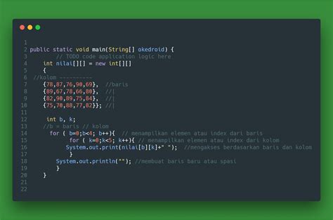 Belajar Mengenal Array 2 Dimensi 2d Pada Program Java Codeorayo