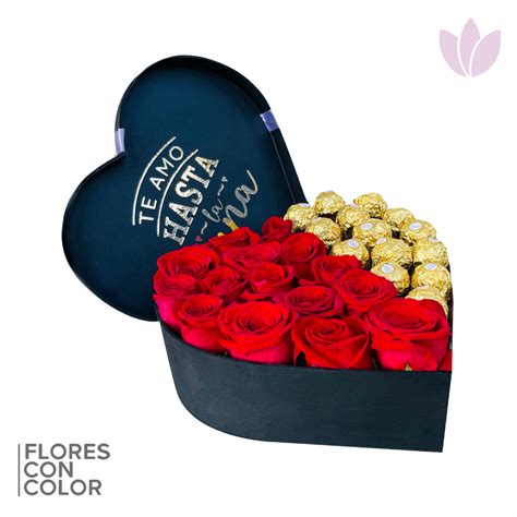 CAJA ROSAS Y FERREROS CORAZÓN