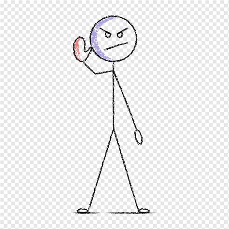 Стикмен показывает иллюстрацию знака "стоп", png | PNGWing