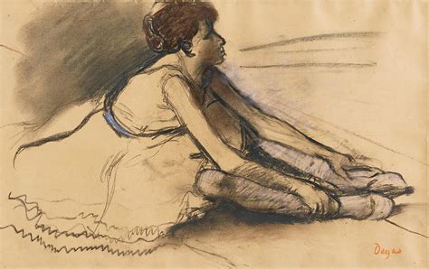 Le Repos De La Danseuse Circa Art Drawing By Edgar Degas French Fine