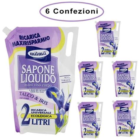 Milmil Mil Mil Sapone Liquido Talco Iris Ricarica Maxi Risparmio