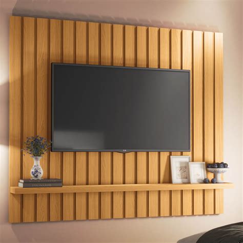 Painel Para TV Suspenso Ripado 60 Pol 160cm Like H01 Cinamomo