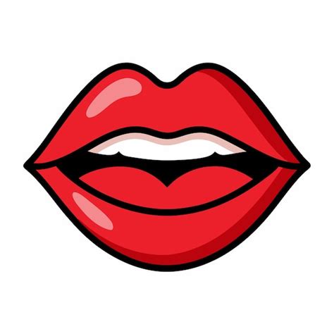 Premium Vector Lips Clipart Sensual Red Lips Illustration