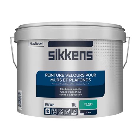 Peinture velours murs et plafonds intérieurs base W05 pot de 10 l