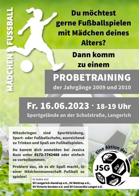 Fu Ball Probetraining F R M Dchen Der Jahrg Nge Und Sv