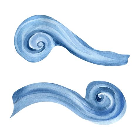 Ondas Do Mar Em Ilustra O De Aquarela Estilo Desenho Animado Isolada