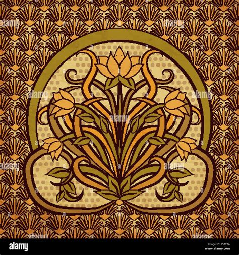 Papel Tapiz Floral En Estilo Art Nouveau Ilustraci N Vectorial Imagen