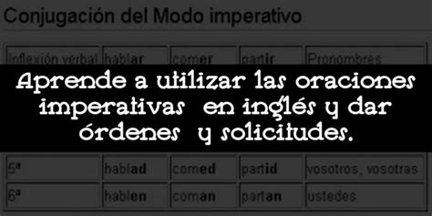 Aprende a utilizar las oraciones imperativas en inglés y dar órdenes y