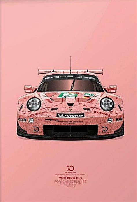 Pink Porsche GT3 Race Car Poster