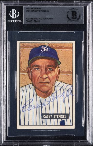 Lot Detail Casey Stengel Signed Bowman No Bas