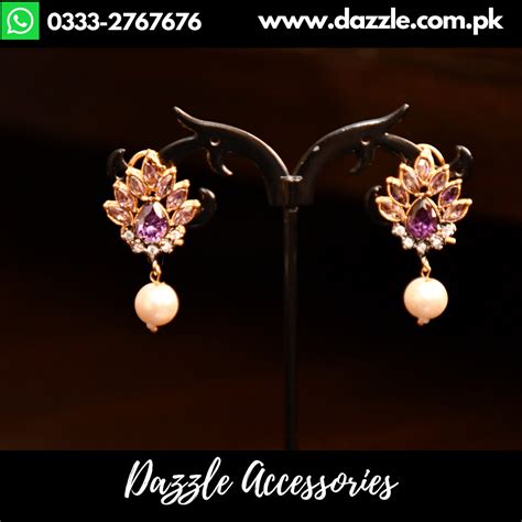 Purple Pearl Earrings Dazzle Accessories