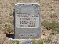 Mary Jane Mollie Miller Thomson M Morial Find A Grave