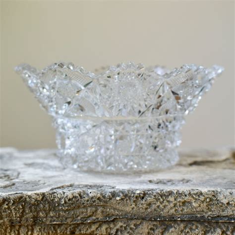 Vintage Lead Glass Crystal Decorative Bowl, Lead Glass Bowls, Vintage ...