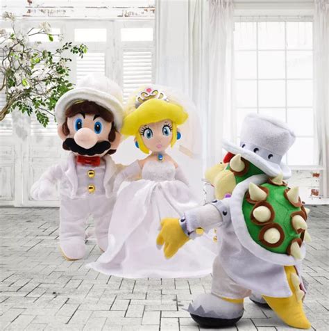 SUPER MARIO PEACH Princess Bowser Wedding Dress Plush Toy A Must-have ...