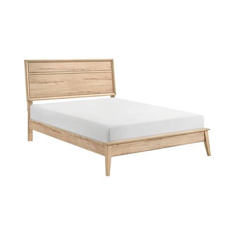 george oliver classic queen bed  natural oak style bedroom finish