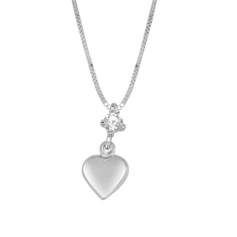 Collana In Oro Bianco Pendente A Cuore Con Zircone Oro Co Luxury Zone