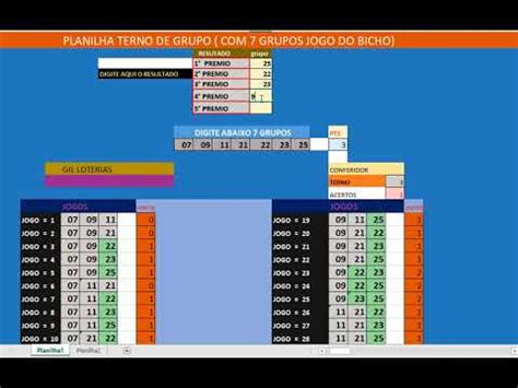 Planilha Terno De Grupo Grupos Jogo Do Bicho Youtube