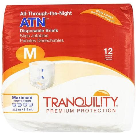 Tranquility Atn Medium Disposable Adult Diapers Protection Briefs With