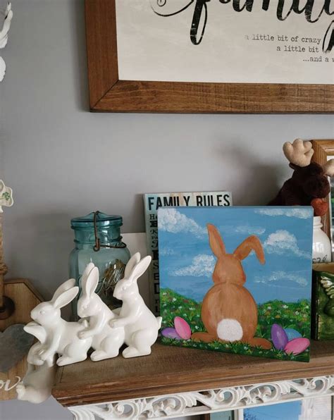 Happy Easter Wood Sign Wall Sign Wall Decor Bunny Decor Easter Decor