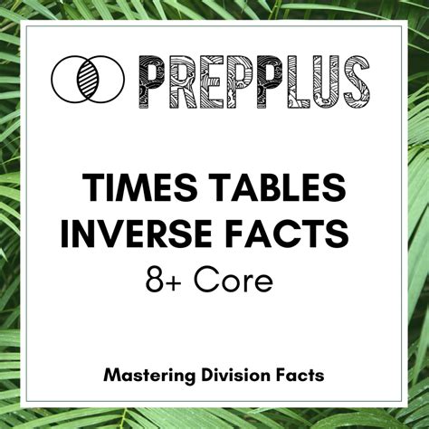 Times Tables Inverse Facts Core Prepplus