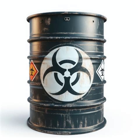 Premium Ai Image Radioactive Waste Barrel Isolated White