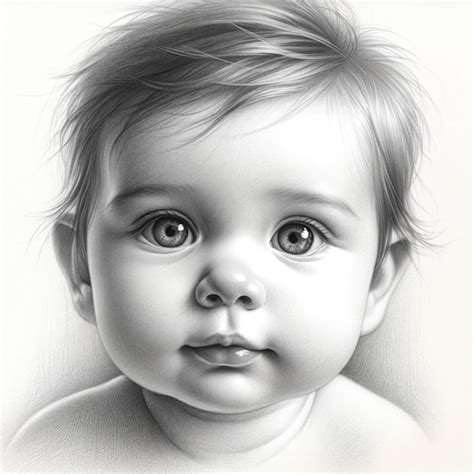 Un Dessin D un Bébé Avec Un Dessin En Noir Et Blanc D un Enfant Photo