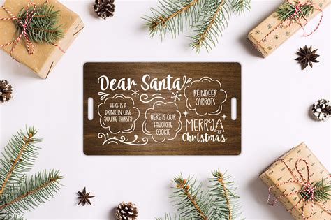 Dear Santa Tray Svg Milk And Cookies Christmas Svg By Craftlabsvg