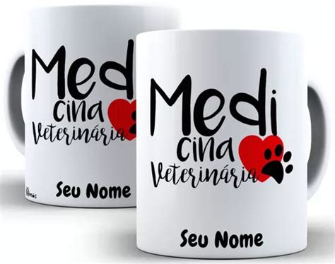 Caneca Medicina Veterinária Personalizada Seu Nome Parcelamento